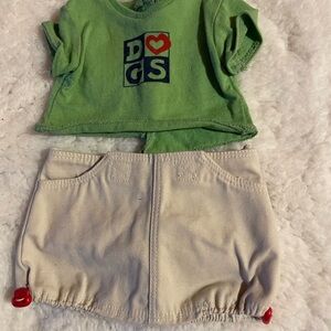 American Girl Lindsey meet skirt and t-shirt